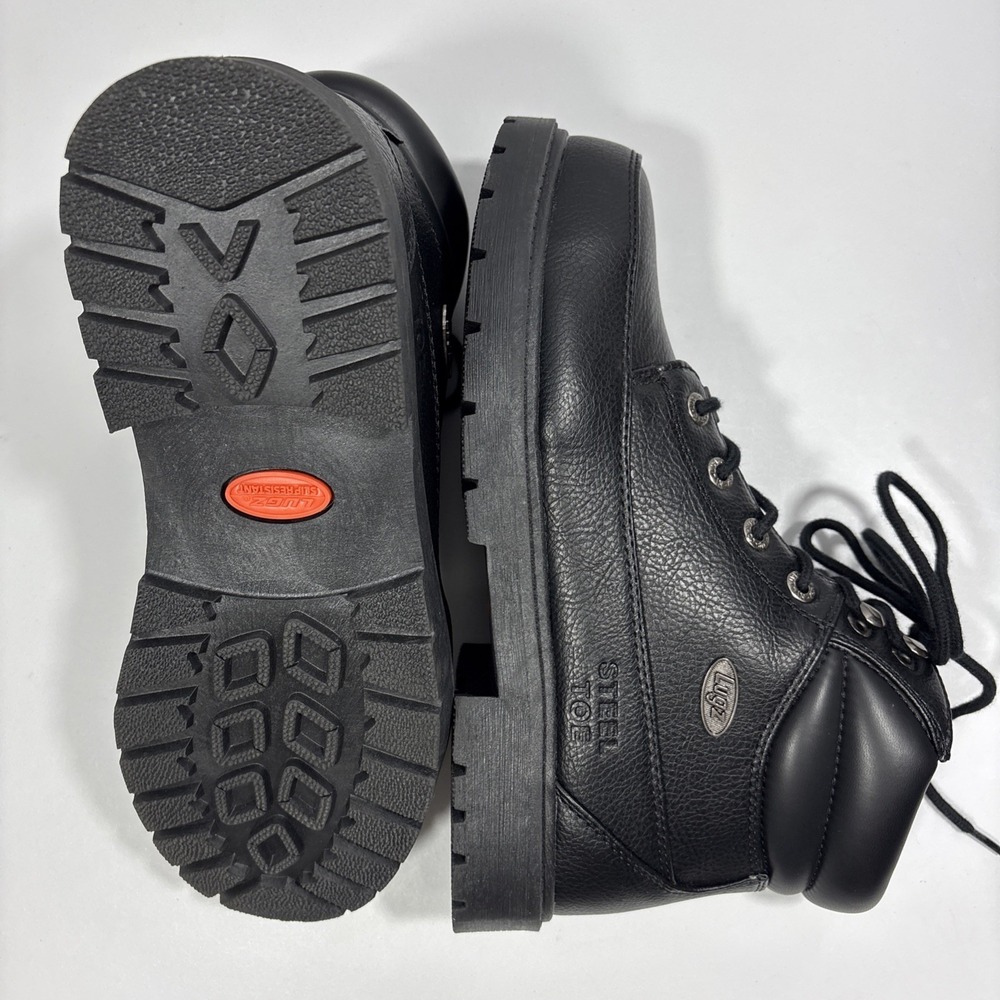 Lugz Men's Canyon Steel Toe Work Boots Black Size 9 Slip Resistant